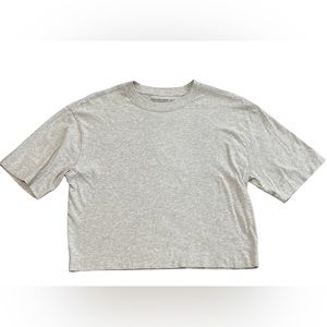 Abercrombie & Fitch Soft Essentials Cropped Tee - Women's S, Heather Light Grey